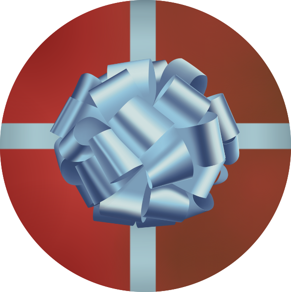 circle gift bow icon